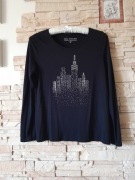 BLUZKA bonprix 42 czarna efektowny wzór