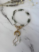 Naszyjnik: kamień księżycowy, turkus, awenturyn, hematyt 