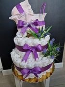 Spersonalizowany TORT z pieluch baby shower / chrzciny / narodziny