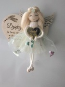 Magnes serduszko z aniołkiem-podziękowanie dla gości 