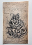 Rysunek ołówkiem Madonna z Dzieciątkiem wg Rafaela – studium artystyczne