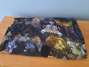 Nowy duży kupon materiału na sukienkę czarny kwiaty