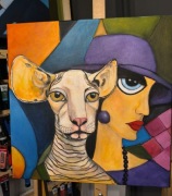 Dialog spojrzeń obraz akrylowy 50x50