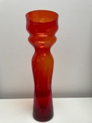 Czerwony wazon szklany Sadowski