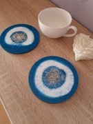 Podkładki pod kubek z żywicy epoksydowej. Zestaw 2 sztuki. 