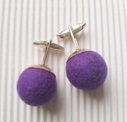 Srebrne spinki do mankietów z filcem