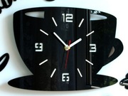 Kuchenny, zegar ścienny FILIŻANKA EFEKT 3D  - cichy, do kuchni