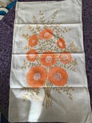 Makatka słoneczniki vintage PRL