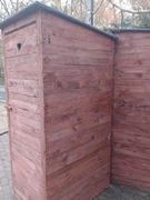 Wc Wychodek drewniany, działka budowa.