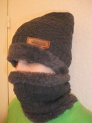 Czapka zimowa + komin kolor szary r. uniwersalny