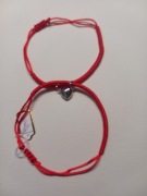 Zestaw bransoletki dla par czerwone sznurkowe. Idealne na walentynki itp.