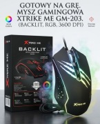 Myszka Gamingowa Xtrike Me GM-203 | 3600 DPI | 7 Kolorów LED