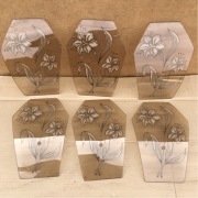 Stary PRL polski zabytkowy żyrandol abażur szkło gięte ozdobne porcelanowy