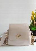 Śliczna torebka listonoszka Laura Biaggi pszczółka Jasny BEŻ