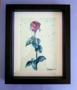 Róża, obrazek akwarelowy