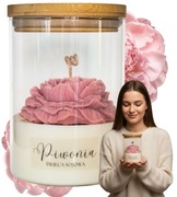 Świeca sojowa zapachowa piwonia w szkle Prezent Podziękowanie