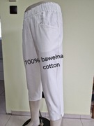 Spodnie z szeroką gumą w pasie wygodne białe 