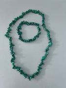 Zestaw biżuterii kamień naturalny malachit / bransoletka i naszyjnik 