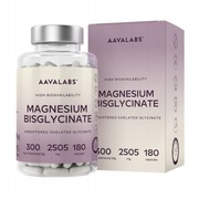 Glicynian Magnezu (Bisglicynian) 300 mg - wysoka dawka 180 kaps | Aavalabs