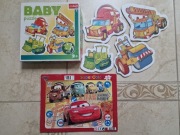 Zestaw puzzli z grubego kartonu, autka i Cars Disney