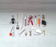 Zestaw Komplet przyborów akcesoriów kuchennych Sztućce Otwieracz 15 el