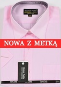 Koszula męska różowa na krótki rękaw kołnierzyk 41/42