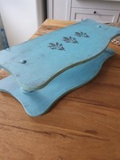 Półeczka półka turkusowa ręcznie zdobiona