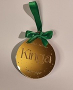 Bombka złote lustro 10 cm personalizowana 