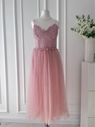 Sukienka koronkowa tiulowa midi ASOS 40 L