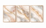 Plakaty Zestaw 3 szt. Marmur Różowe Złoto Glamour WYDRUK Obrazy 30x40
