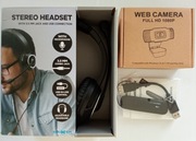 Zestaw: Słuchawki nauszne Maxxter plus kamera internetowa plus modem