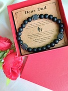 Bransoletka - kamień wulkaniczny- Dla Taty od kochającej córki 