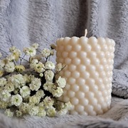 Świeca sojowa BUBBLE CYLINDER, ręcznie wykonana świeca bąbelkowa
