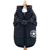KURTKA UBRANKO DLA PSA KAMIZELKA CIEPŁA ZIMOWA Z SZELKAMI CZARNA XL
