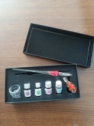 Szklane pióro z akcesoriami 