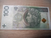 Banknot 100 zł. Kolekcjonerski. 