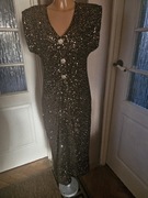 Sukienka długa czarna/złota modelująca suknia