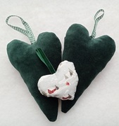 Ozdoby choinkowe/ zawieszka świąteczna serduszka 3 szt.