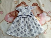 Elegancka biała haftowana sukienka w kwiatki Topomini 86 jak nowa