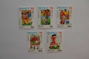 Laos Mi 1516-20** MŚ Francja '98, p.nożna