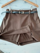 Czekoladowe spódnico - spodenki z paskiem S/M