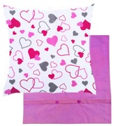 Poszewka 40x40 cm Serca różowe serduszka - Bawełna