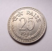 Indie 25 paisa 1981 Bombaj PIĘKNA!