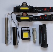 Latarka 7 sztuk - czołowa warsztatowa lekarska - ładowanie USB