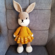 Królik, handmade, maskotka, rękodzieło, na szydełku prezent przytulanka