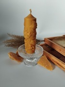 Świeca walec ozdobny z wosku pszczelego