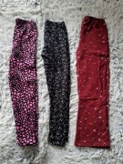 Ciepłe legginsy 3sztuki 146/152 ocieplane