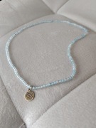 Damski naszyjnik choker akwamaryn z zawieszką ze stali chirurgicznej