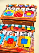 Drewniana gra edukacyjna „Niemowlęta w łóżeczku”