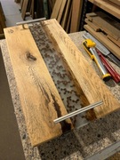 Drewniana taca deserowa - własnoręcznie wykonana, dąb